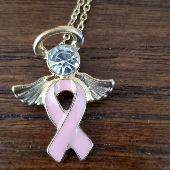 BREST CANCER AWARENESS  ANGEL PENDANT NECKLACE. - Picture 5 of 5